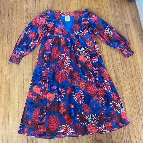 Farm Rio Animals Tapestry Midi  Dress - Picture 2 of 11